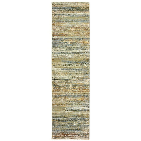 Oriental Weavers Atlas Area Rug 8037J Gold Striped Banded 2' 3" x 8' Rectangle