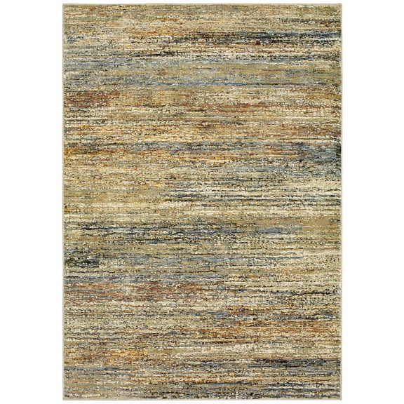 Oriental Weavers Atlas Area Rug 8037J Gold Striped Banded 8' 6" x 11' 7" Rectangle