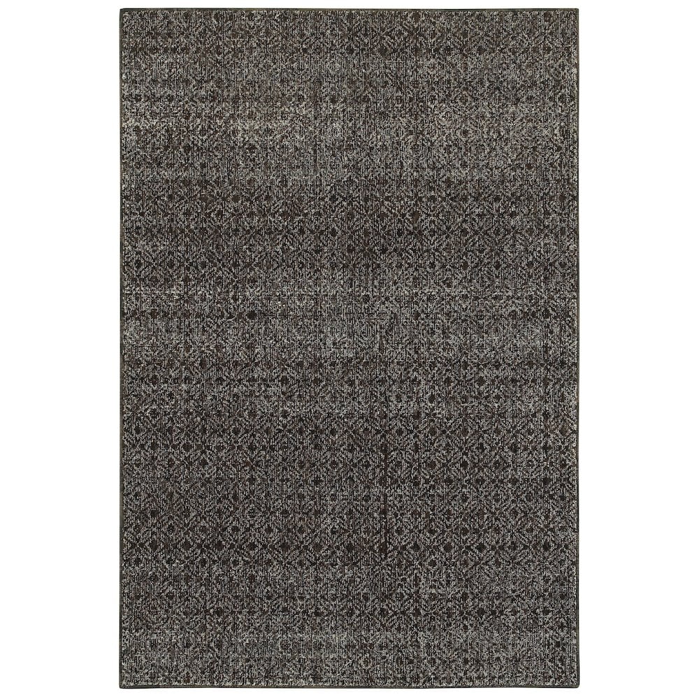 Atlas Black and Gray Hand-knotted Wool Oriental Rug