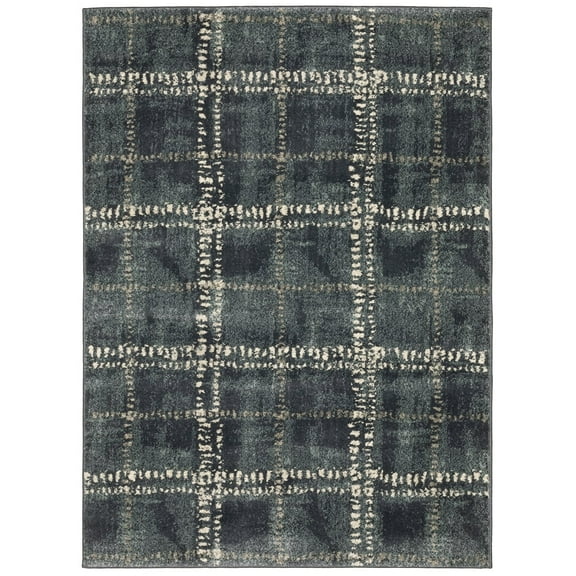 Oriental Weavers Carson Area Rug 0746J Blue Blocks Cubed 2' 3" x 7' 6" Rectangle
