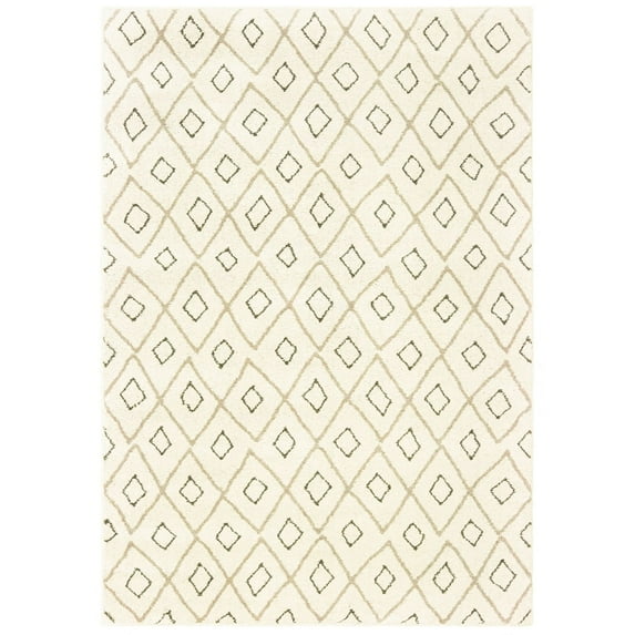 Oriental Weavers Carson Area Rug 3943G Ivory Drawn Diamonds 3' 10" x 5' 5" Rectangle