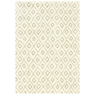 Oriental Weavers Carson Area Rug 3943G Ivory Drawn Diamonds 5' 3" x 7' 3" Rectangle