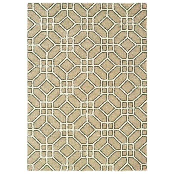 Sphinx Carson Area Rug 9669D Sand Diamond Lines 9' 10" x 12' 10" Rectangle