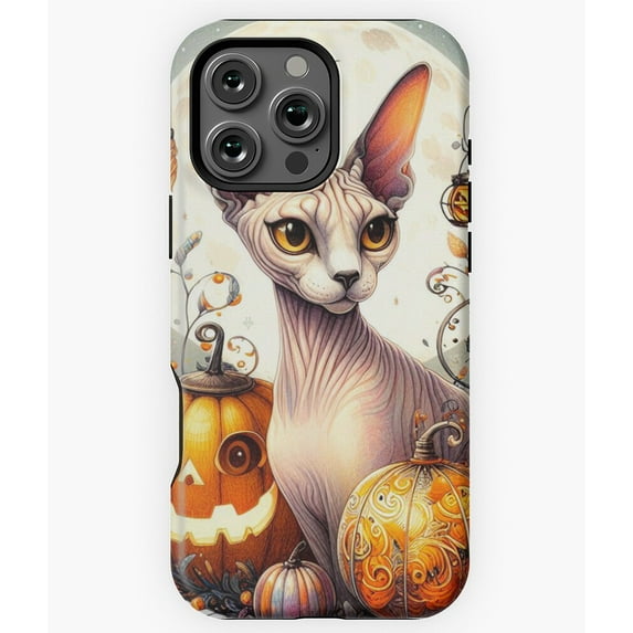 Sphinx Cat Halloween Creepy Pet Phone Case for iPhone 16 15 14 13 12 11 Pro Max