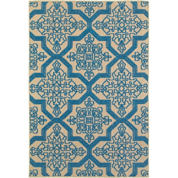 Oriental Weavers Cayman Area Rug 2541M Sand Curves Outdoor 5' 3" x 7' 6" Rectangle
