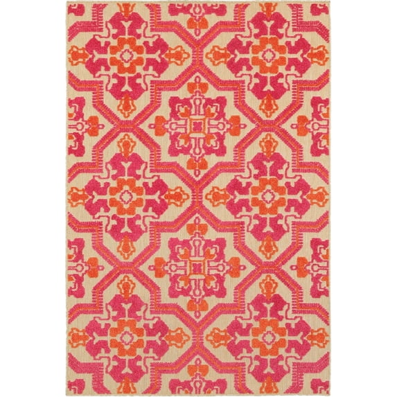 Oriental Weavers Cayman Area Rug 2541V Sand Corners Curves 2' 3" x 7' 6" Rectangle