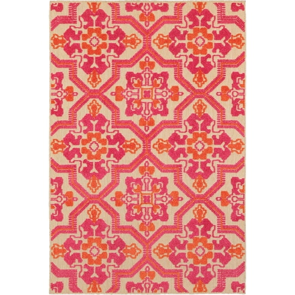 Oriental Weavers Cayman Area Rug 2541V Sand Corners Curves 2' 3" x 7' 6" Rectangle