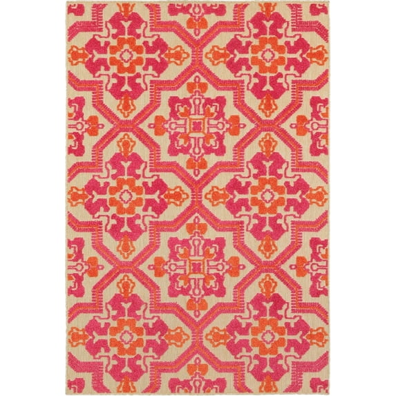 Oriental Weavers Cayman Area Rug 2541V Sand Corners Curves 3' 10" x 5' 5" Rectangle