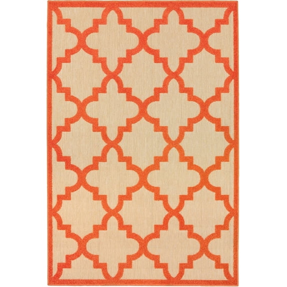Oriental Weavers Cayman Area Rug 660O9 Sand Outdoor Curved 1' 10" x 3' 3" Rectangle
