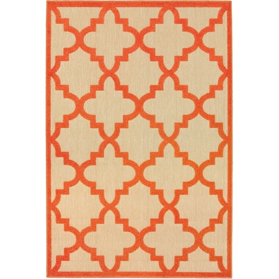 Oriental Weavers Cayman Area Rug 660O9 Sand Outdoor Curved 1' 10" x 3' 3" Rectangle