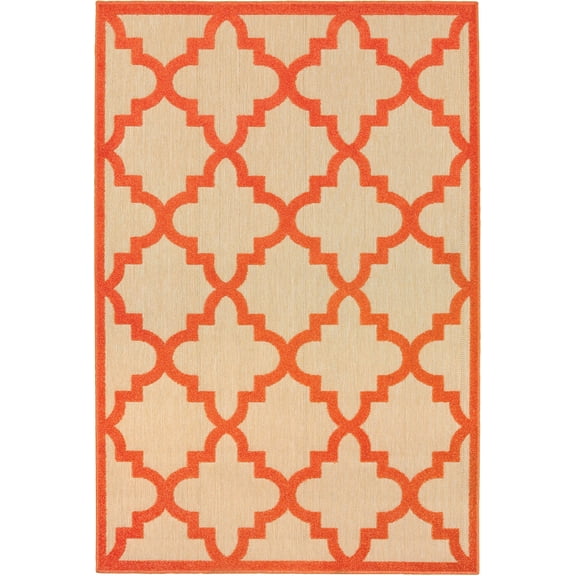 Oriental Weavers Cayman Area Rug 660O9 Sand Outdoor Curved 1' 10" x 3' 3" Rectangle