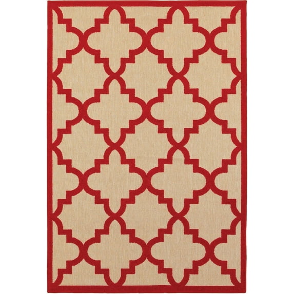 Oriental Weavers Cayman Area Rug 660R9 Sand Angled Curved 3' 10" x 5' 5" Rectangle