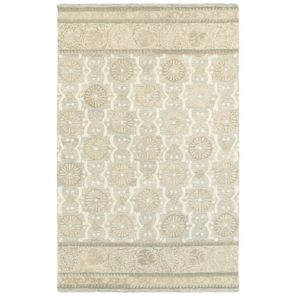 Oriental Weavers Craft Area Rugs - 93002 Contemporary Ash Rings Circles Banded Dots Rug