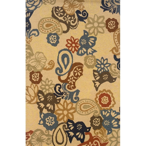 Sphinx Eden Area Rug 87104 Beige Wool Flowers 10' x 13' Rectangle