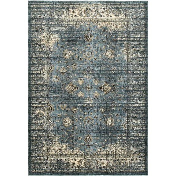 Sphinx Empire Area Rug 114L4 Blue Leaves Petals 7' 10" x 10' 10" Rectangle
