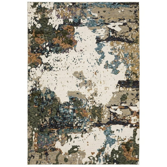 Oriental Weavers Evolution Area Rug 0981A Ivory Faded Burned 2' 3" x 8' Rectangle