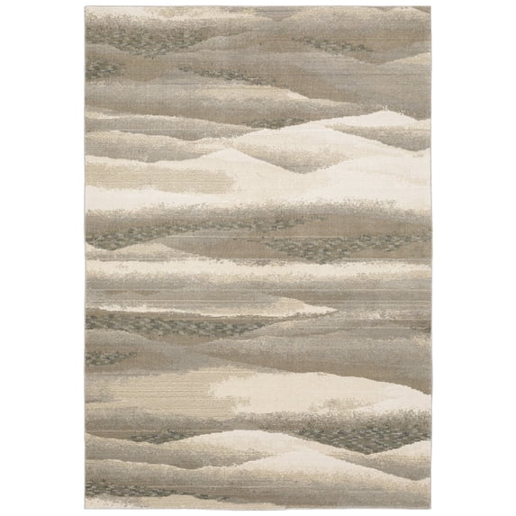 Oriental Weavers Evolution Area Rug 0982C Beige Clouds Waves 2' 6" x 12' Rectangle