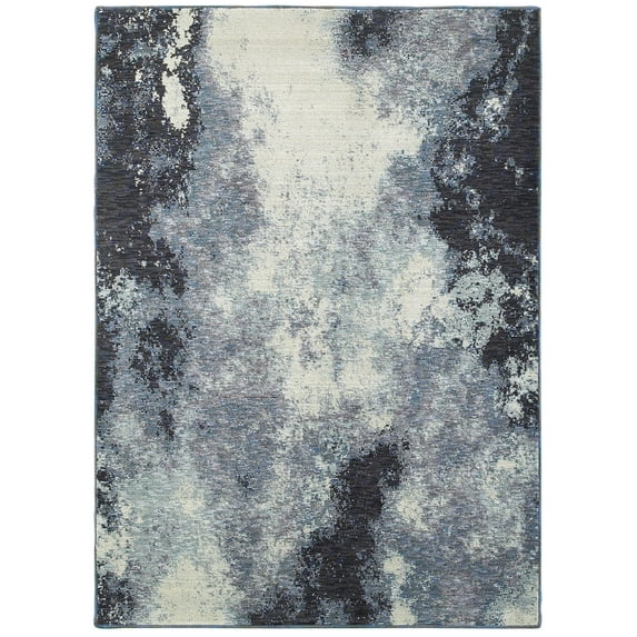 Oriental Weavers Evolution Area Rug 8000B Navy Faded Shaded 8' 6" x 11' 7" Rectangle