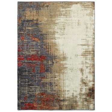 Oriental Weavers Evolution Area Rug 8001A Ivory Faded Crosshatch 2' 3" x 8' Rectangle