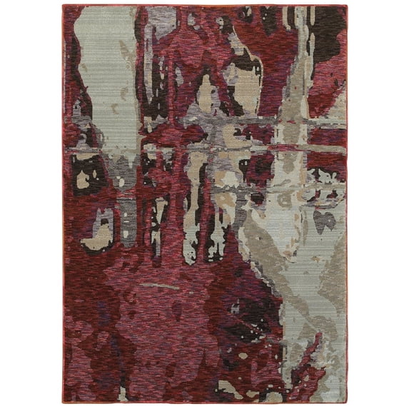 Oriental Weavers Evolution Area Rug 8028B Red Faded Dripping 2' 3" x 8' Rectangle