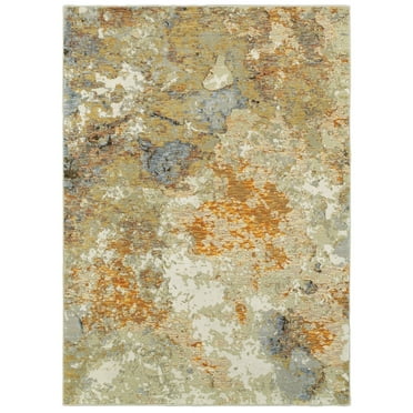 Oriental Weavers Evolution Area Rug 8031B Contemporary Gold Eroding Faded 7' 10" x 7' 10' Round