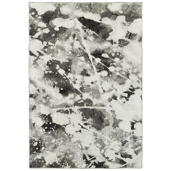 Oriental Weavers Evolution Area Rug 8035B Charcoal Snowflakes Winter 8' 6" x 11' 7" Rectangle