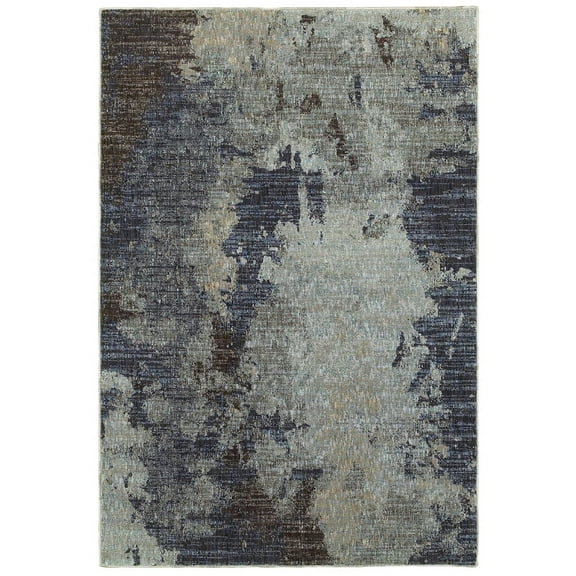 Oriental Weavers Evolution Area Rug 8049B Navy Shaded Lined 2' 3" x 8' Rectangle