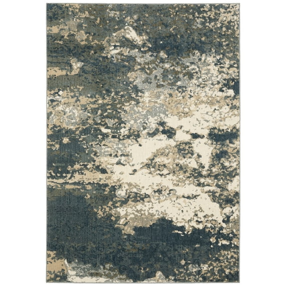 Sphinx Fiona Area Rug 533000000 Blue Faded Bleached 6' 7" x 9' 2" Rectangle