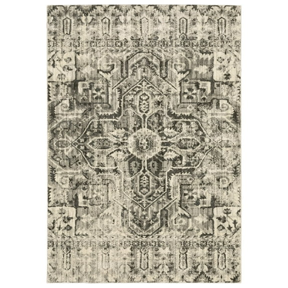 Oriental Weavers Florence Area Rug 4333W Charcoal Petals Faded 2' 3" x 7' 6" Rectangle