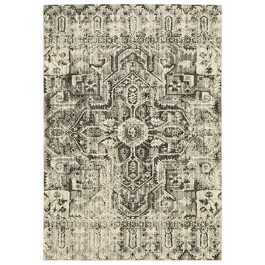 Oriental Weavers Florence Area Rug 4333W Charcoal Petals Faded 5' 3" x 7' 6" Rectangle