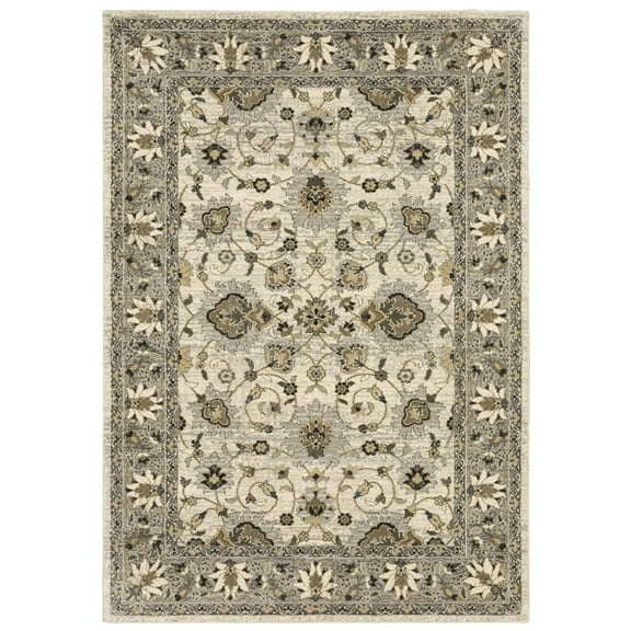 Oriental Weavers Florence Area Rug 5508I Beige Petals Bulbs 7' 10" x 10' 10" Rectangle