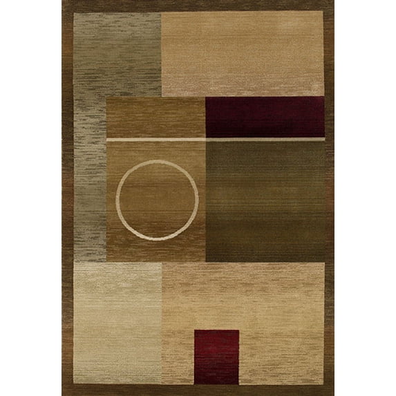 Sphinx Generations Area Rug 1987G Green Patchwork Boxes