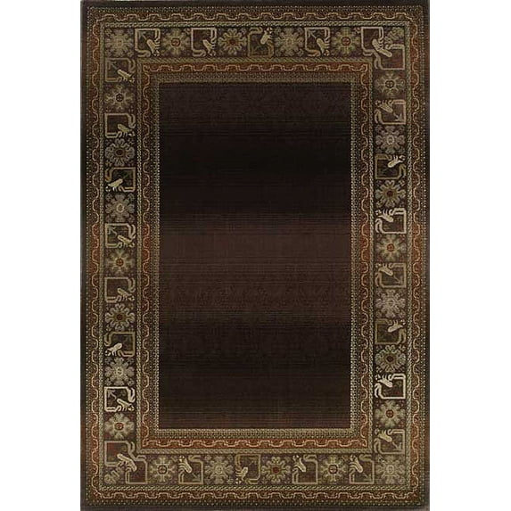 Sphinx Generations Area Rug 3436B Brown Border Blocks