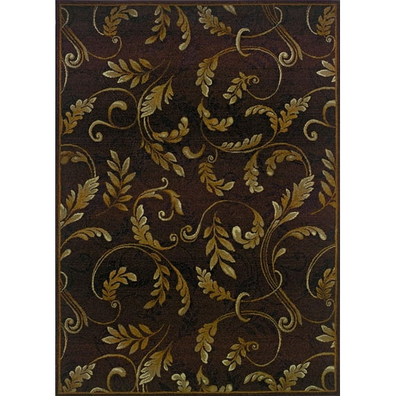 Sphinx Genesis Area Rug 003X1 Brown Leaves Scrolls 4' x 5' 9" Rectangle