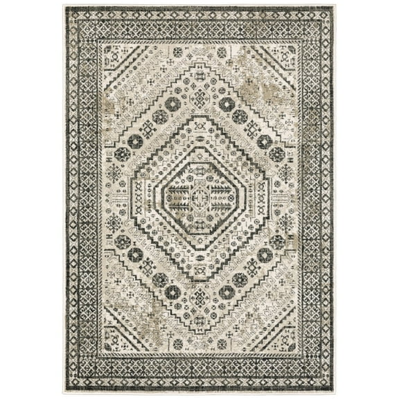 Oriental Weavers Georgia Area Rug 659C0 Traditional Ivory Rings Loops 1' 10" x 7' 6" Rectangle