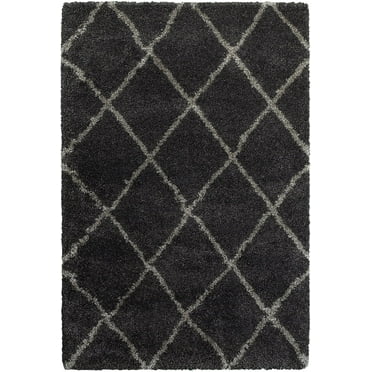 Oriental Weavers Henderson Shag Area Rug 090K1 Charcoal Diamonds Diagonal 6' 7" x 9' 6" Rectangle