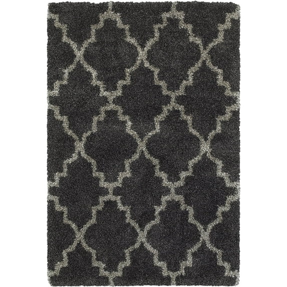 Oriental Weavers Henderson Shag Area Rug 092K1 Charcoal Ogee Curves 3' 10" x 5' 5" Rectangle