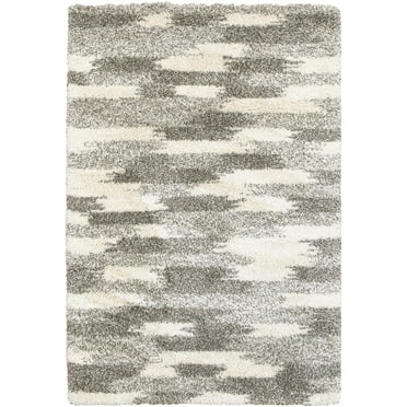 Oriental Weavers Henderson Shag Area Rug 565J9 Gray Rows Banded 1' 10" x 3' 3" Rectangle