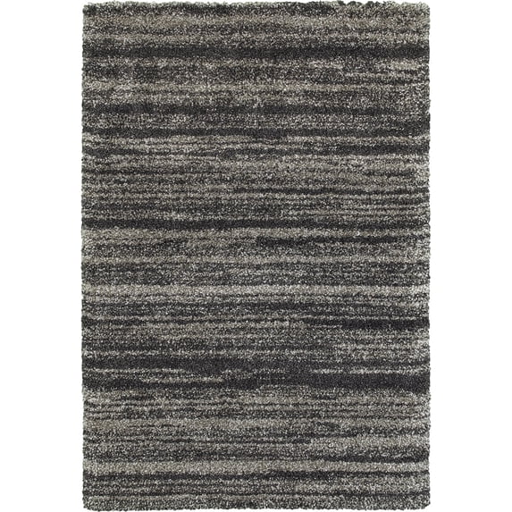 Oriental Weavers Henderson Shag Area Rug 5993E Grey Banded Rows 1' 10" x 3' 3" Rectangle