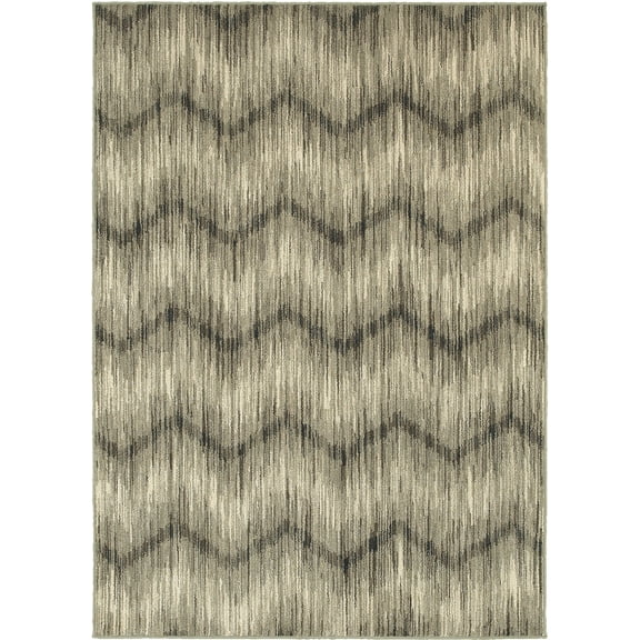 Sphinx Highlands Area Rug 6608A Grey Chevrons Waves 9' 10" x 12' 10" Rectangle