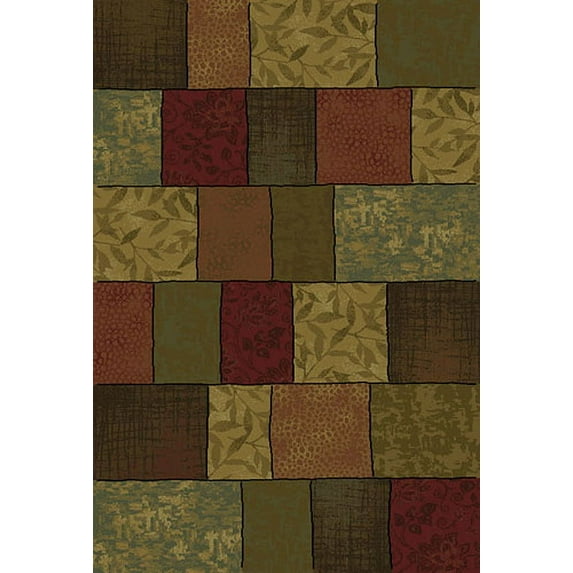 Oriental Weavers Hudson Area Rug - 030C1 - 1'10" x 3'3" - in Green/ Red - Soft Modern Style Area Rug, Stain Resistant, Family and Pet Friendly , Entryway, Bathroom Accent Rug