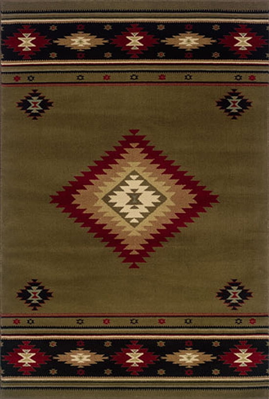 Sphinx Hudson Area Rug 087J1 Green Southwestern 1' 10" x 7' 6" Rectangle