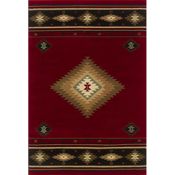 Oriental Weavers Hudson Area Rug 087K1 Red Southwestern 3' 10" x 5' 5" Rectangle