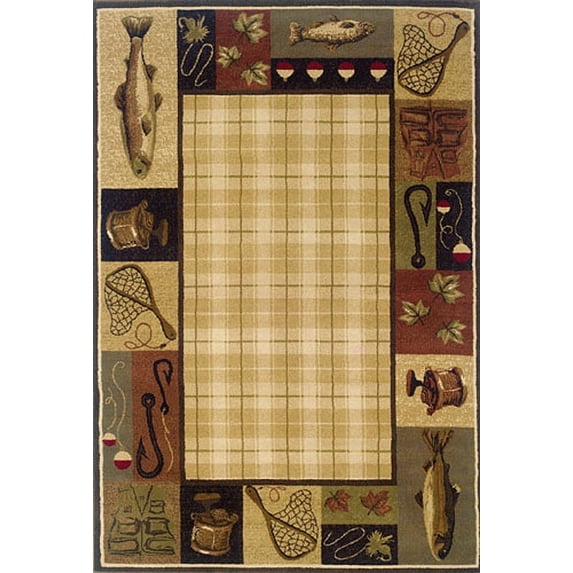 Oriental Weavers Hudson Area Rug 1065B Beige Lodge Novelty 7' 8" x 10' 10" Rectangle