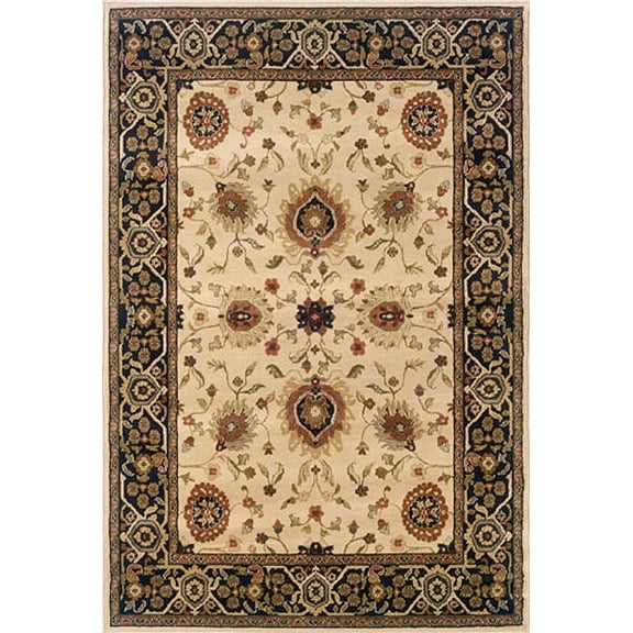 Oriental Weavers Hudson Area Rug 1338C Beige Vines Leaves 6' 7" x 9' 6" Rectangle