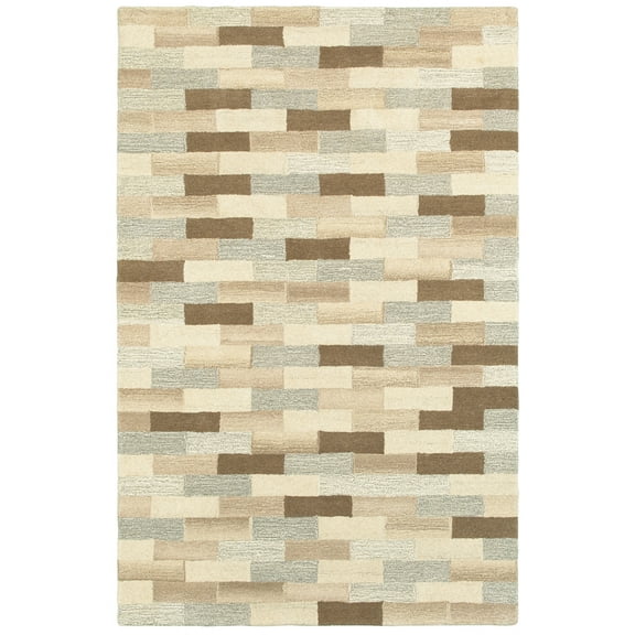 Sphinx Infused Area Rug 67006 Beige Blocks Cubes 10' x 13' Rectangle