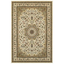 Oriental Weavers Kashan Area Rug 119W1 Ivory Rings Curves 9' 10" x 12' 10" Rectangle