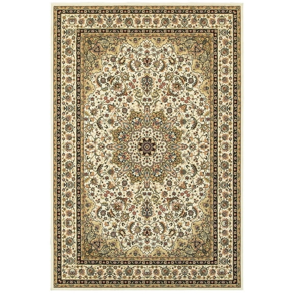 Oriental Weavers Kashan Area Rug 119W1 Ivory Rings Curves 9' 10" x 12' 10" Rectangle