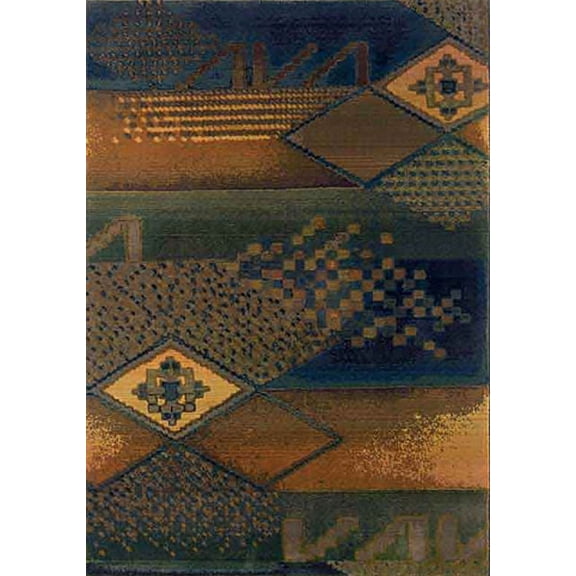 Sphinx Kharma Area Rug 618F4 Blue Stripes Diamonds 7' 10" x 11' Rectangle