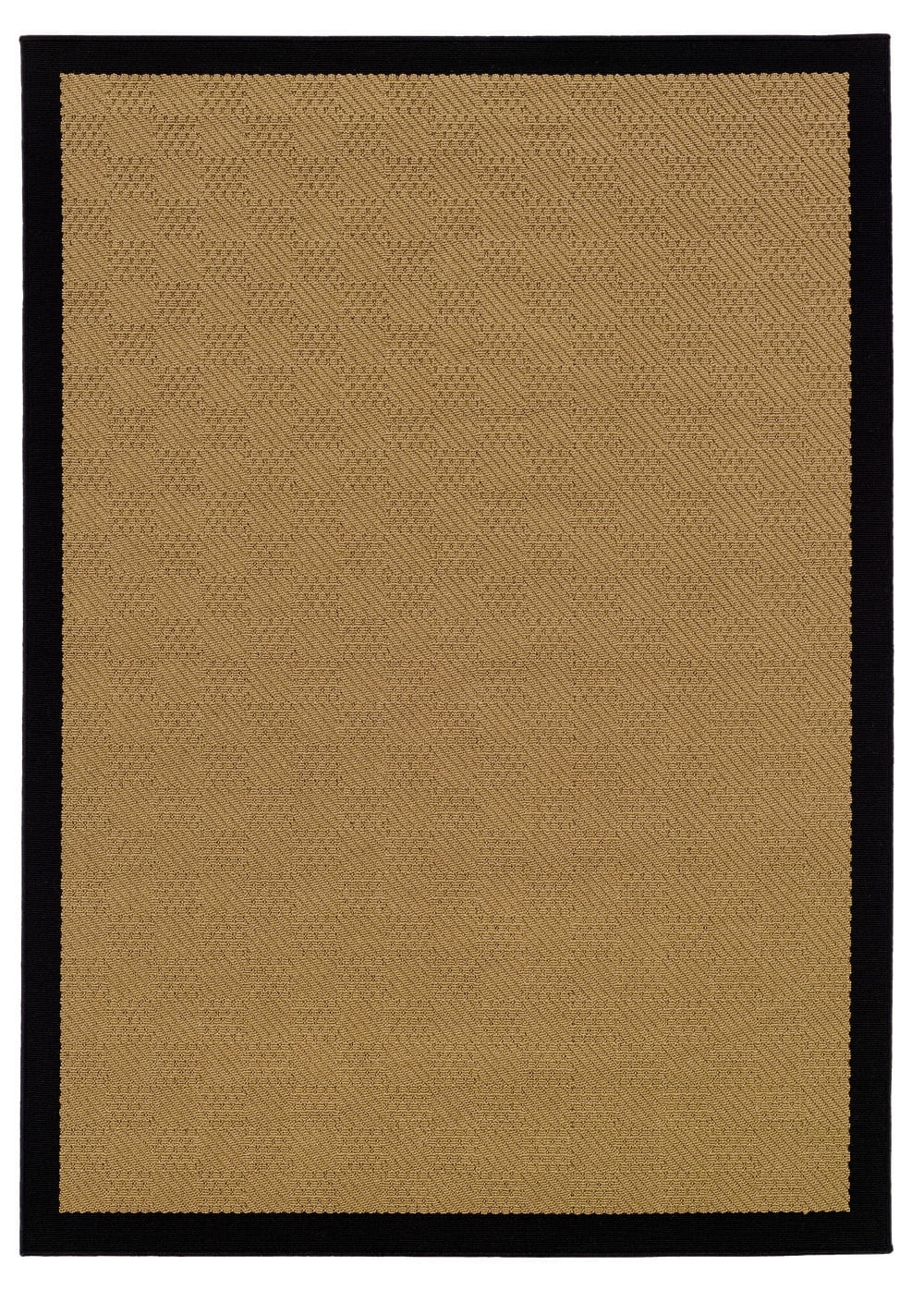 Black and Beige Synthetic Easy Care Rectangular Area Rug